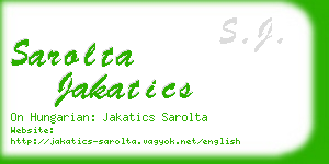 sarolta jakatics business card